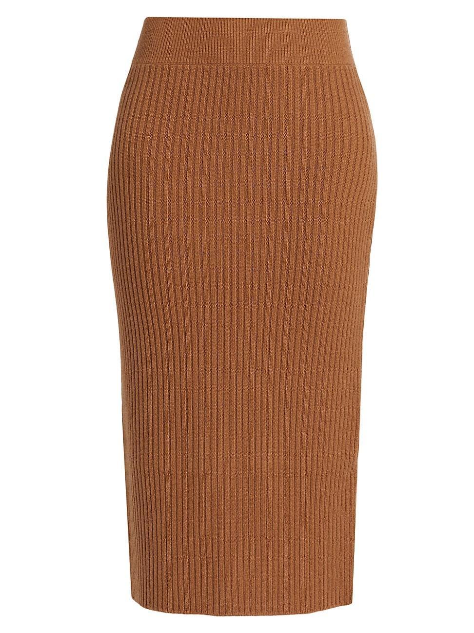 Womens Ribbed Cashmere Pencil Skirt Product Image