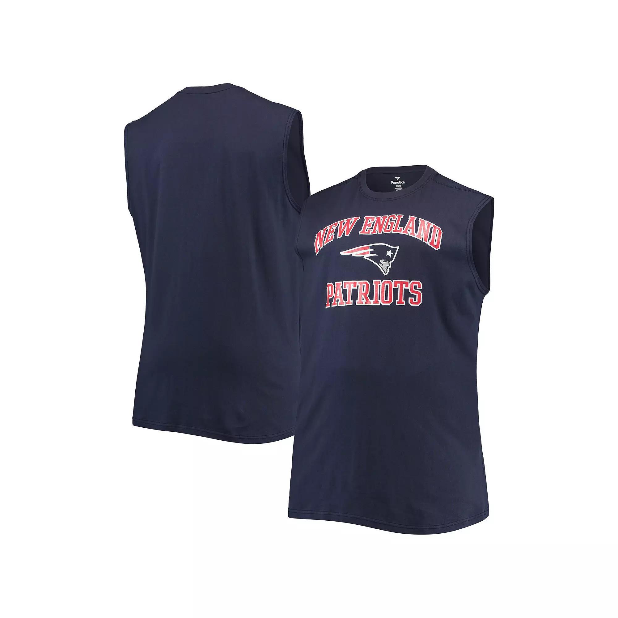 Men's Navy New England Patriots Big & Tall Muscle Tank Top, Size: XLT, Blue Product Image