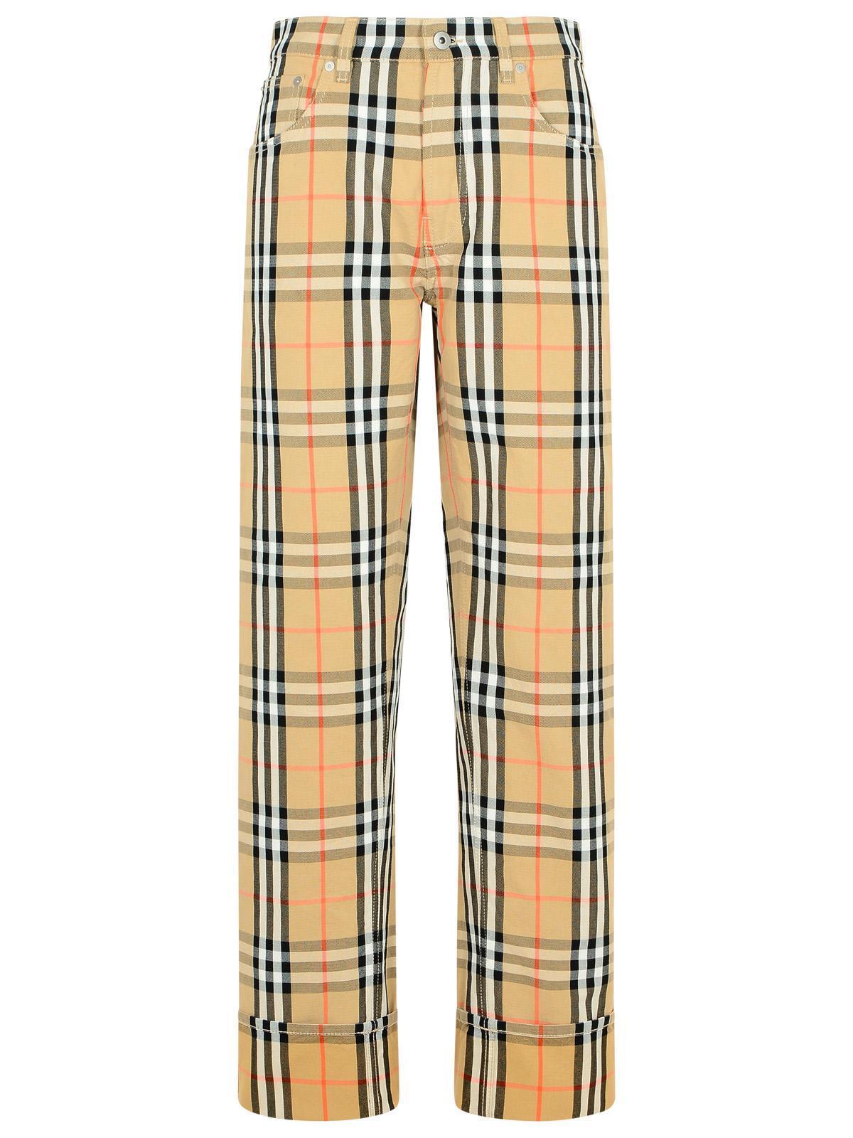 Checked Track Pants In Yellow Product Image