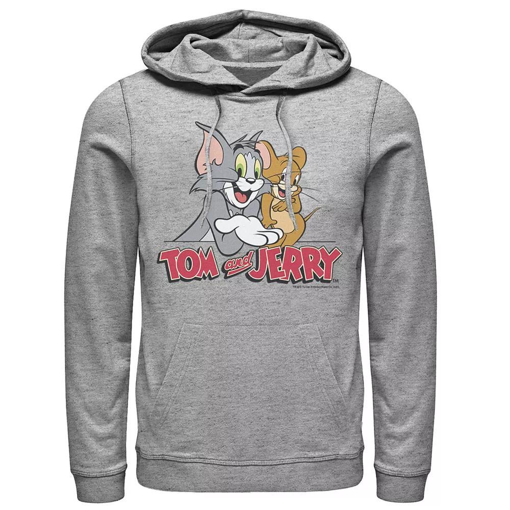 Mens Tom And Jerry Pals Logo Hoodie Athletic Grey Product Image