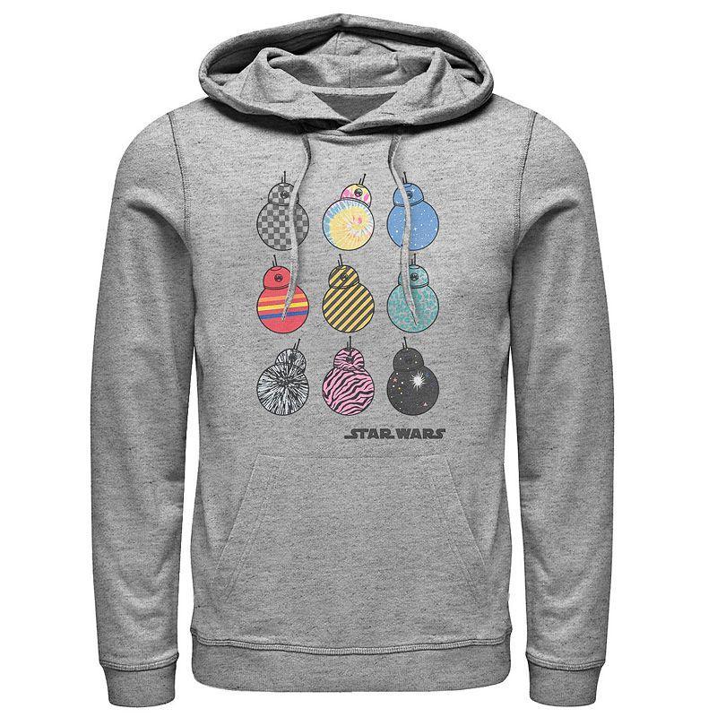 Mens Star Wars The Rise of Skywalker BB-8 Fashion Graphic Hoodie Athletic Grey Product Image