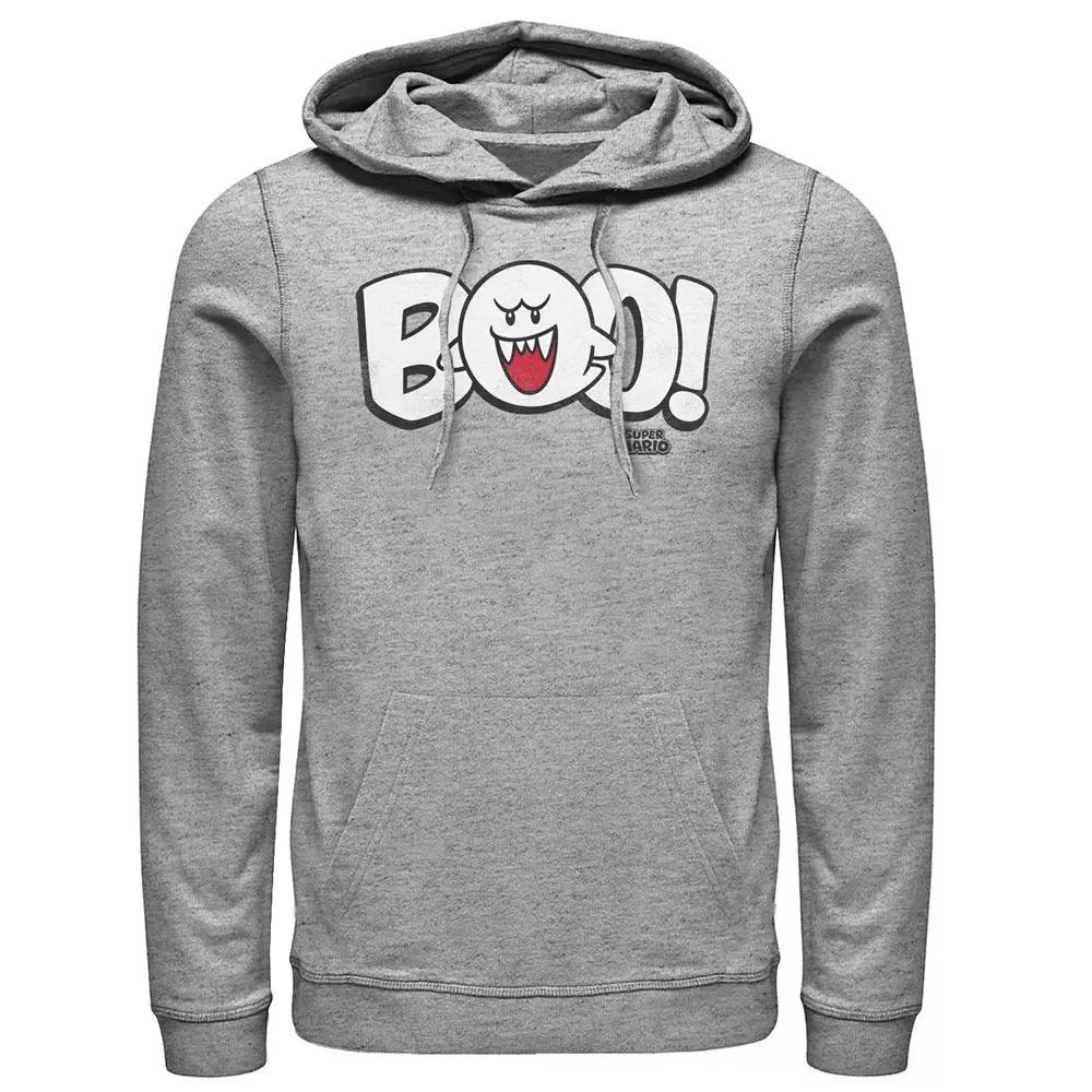 Men's Nintendo Boo Hoodie, Size: Small, Athletic Grey Product Image