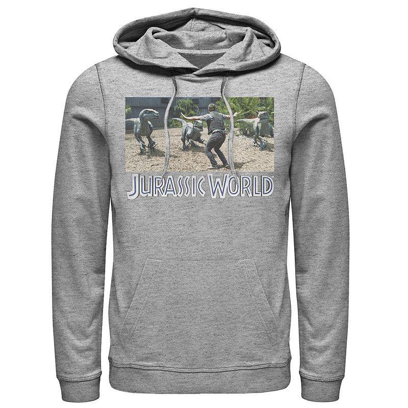 Men's Jurassic World Owen Raptor Pack Trainer Graphic Pullover Hoodie, Size: Small, Athletic Grey Product Image