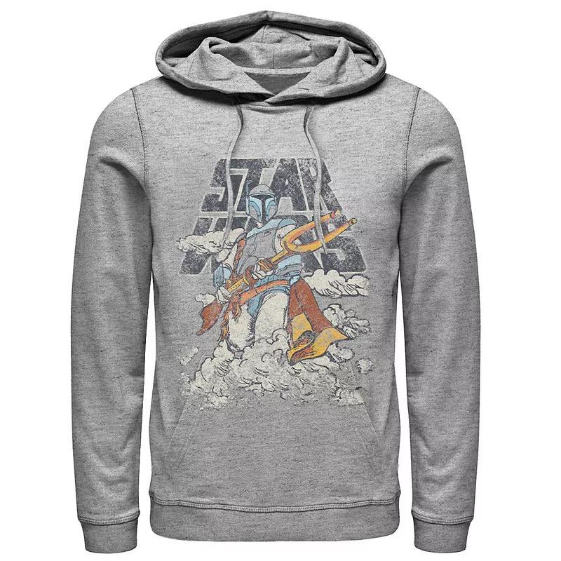 Men's Star Wars Boba Fett Cloudy Logo Stance Graphic Hoodie, Size: XL, Athletic Grey Product Image