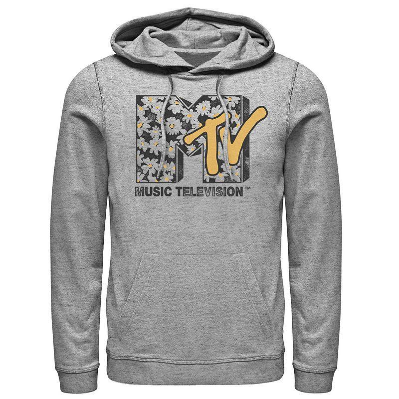 Mens MTV Daisy Distressed Logo Hoodie Athletic Grey Product Image