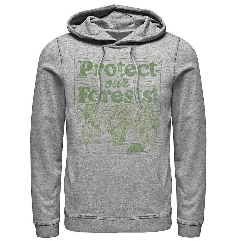 Men's Star Wars Ewoks Protect Our Forests Camp Hoodie, Size: Large, Athletic Grey Product Image