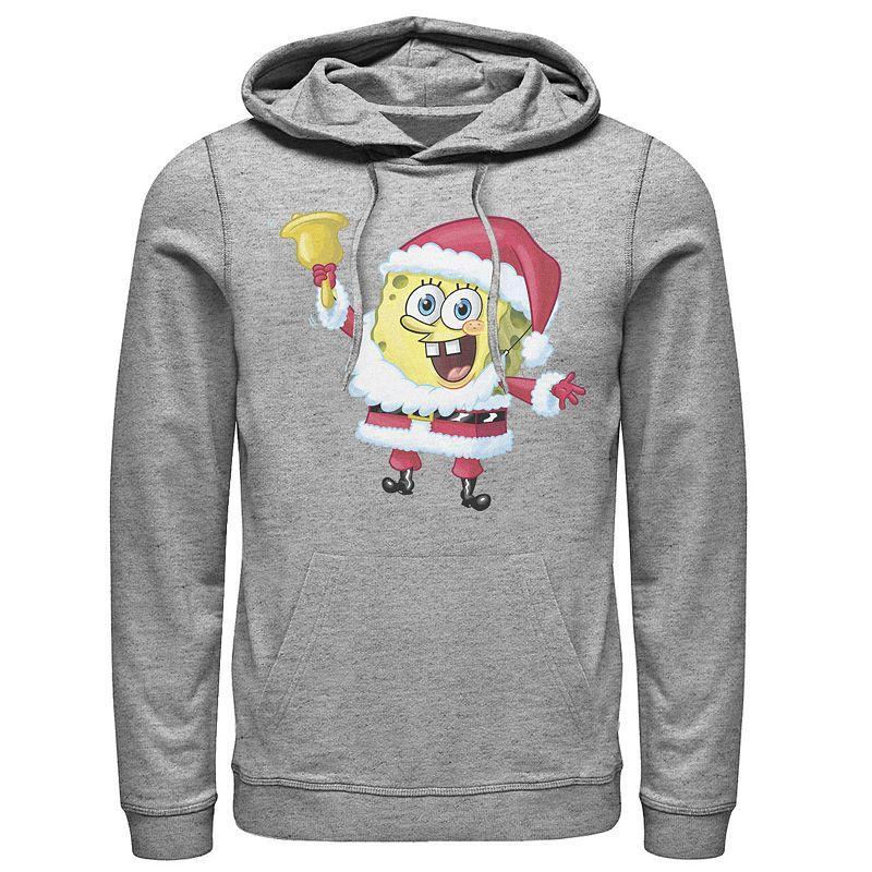 Men's Nickelodeon SpongeBob SquarePants Santa Claus Hoodie, Size: XL, Grey Heather Product Image