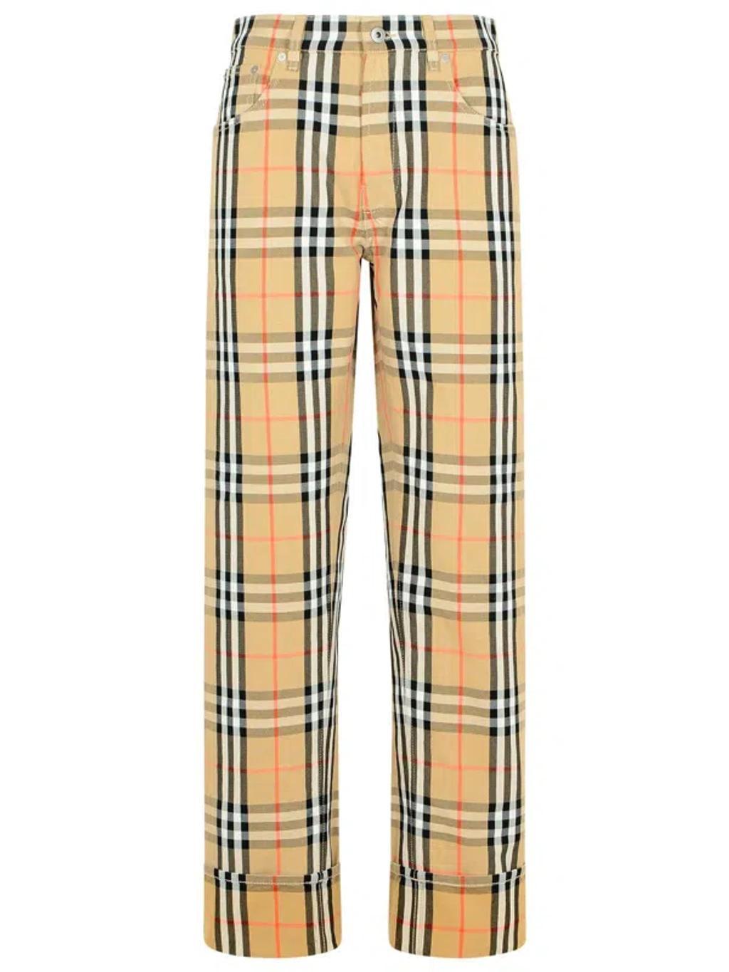 Checked Track Pants In Yellow Product Image