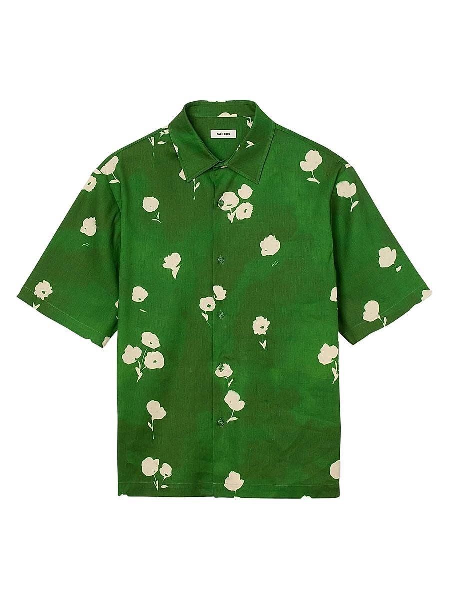 Mens Floral Motif Shirt Product Image