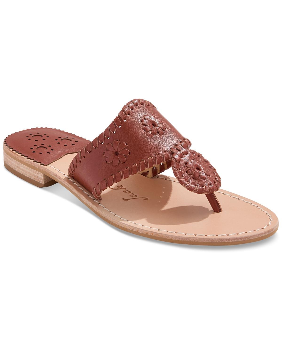 Jack Rogers Jacks Leather Flat Thong Sandals Product Image