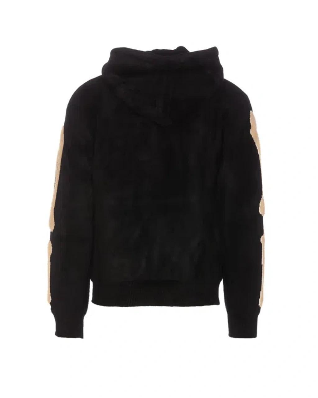 Logo Embroidered Drawstring Hoodie In Black Product Image