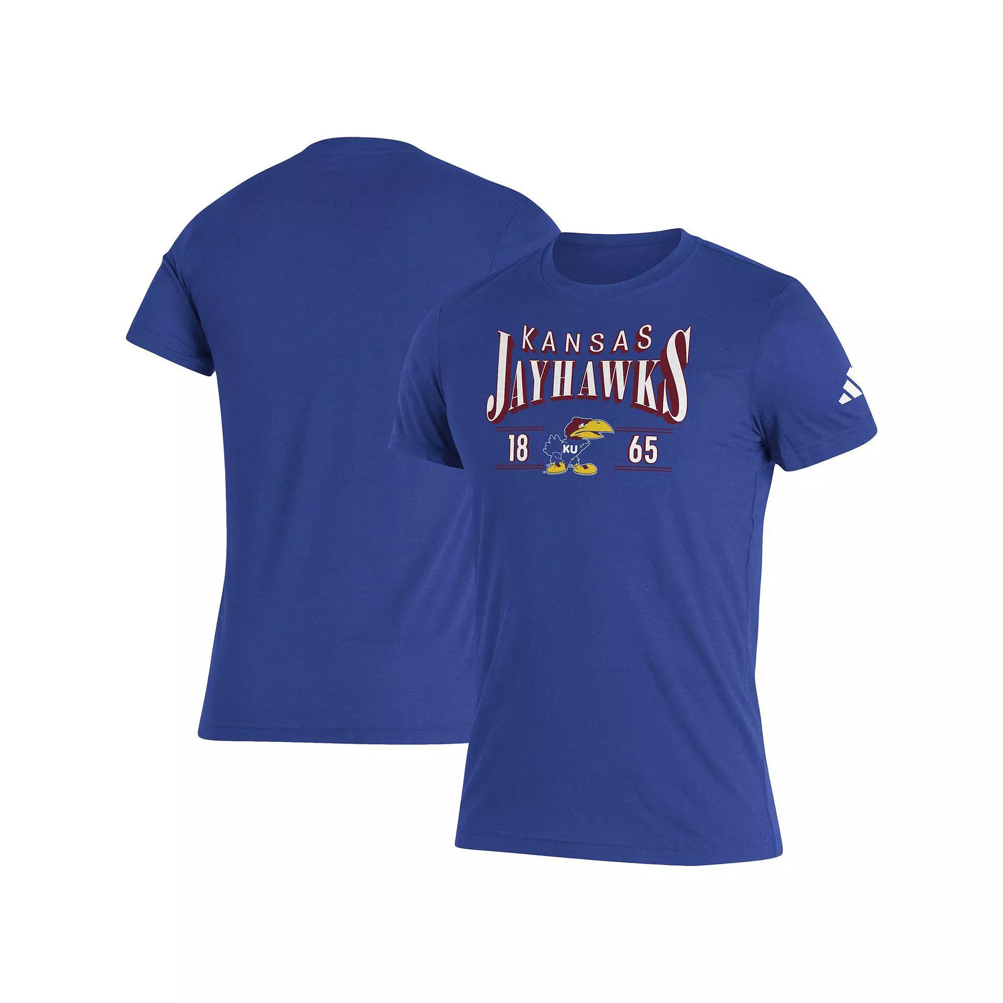 Men's adidas Royal Kansas Jayhawks Along The Shadow Tri-Blend T-Shirt,  Product Image