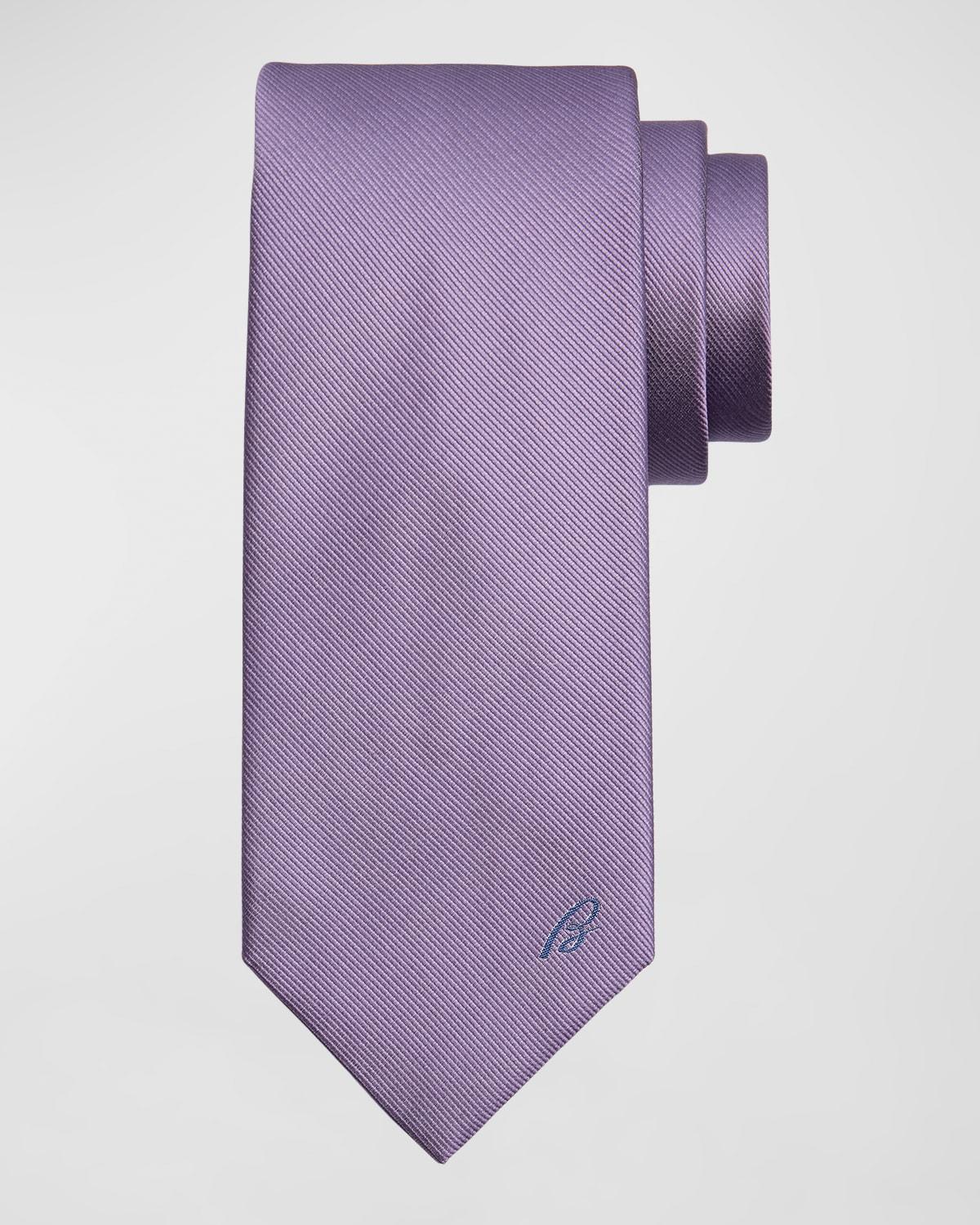 Mens B-Embroidered Silk Twill Tie Product Image