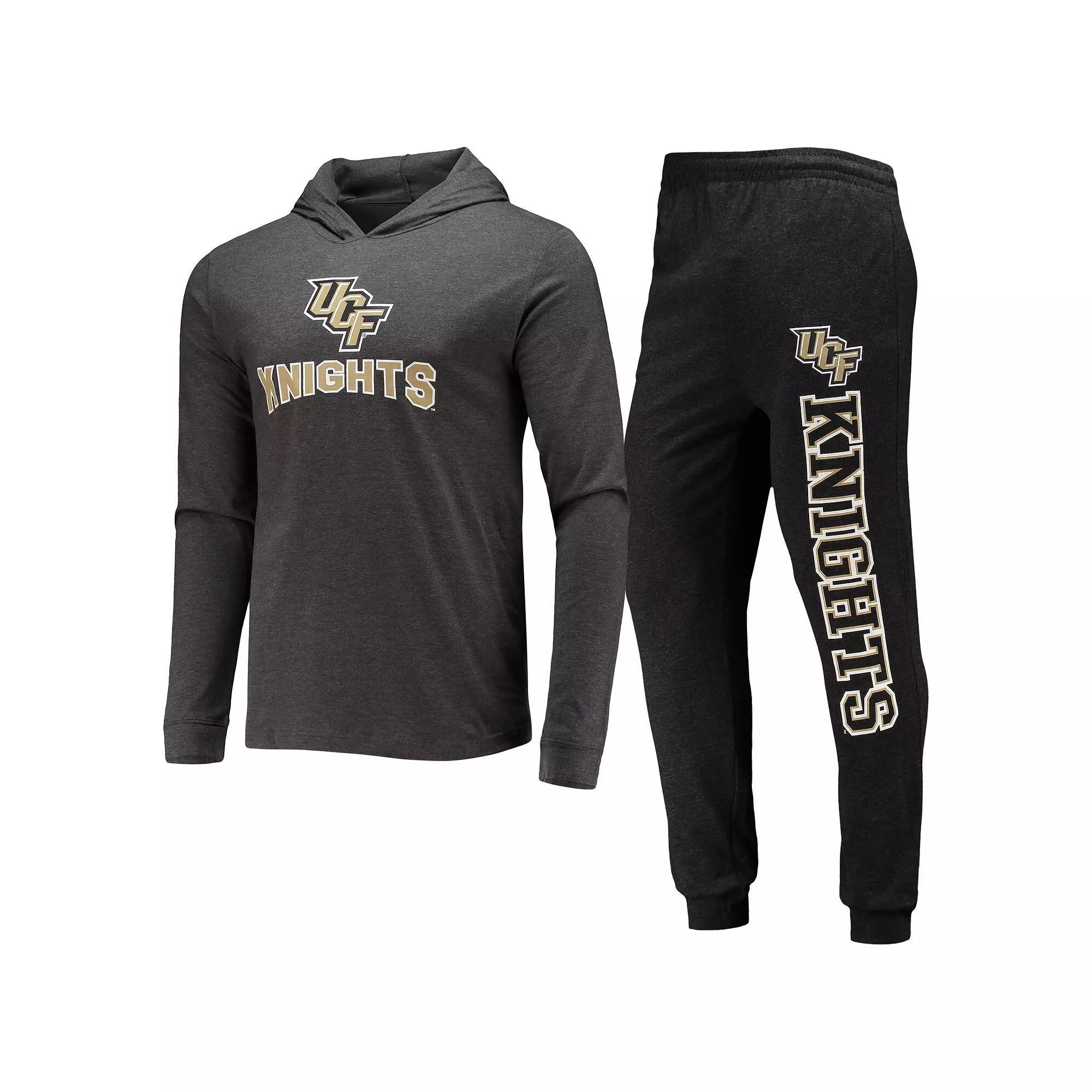 Men's Concepts Sport Black/Charcoal UCF Knights Meter Long Sleeve Hoodie T-Shirt & Jogger Pants Set,  Product Image
