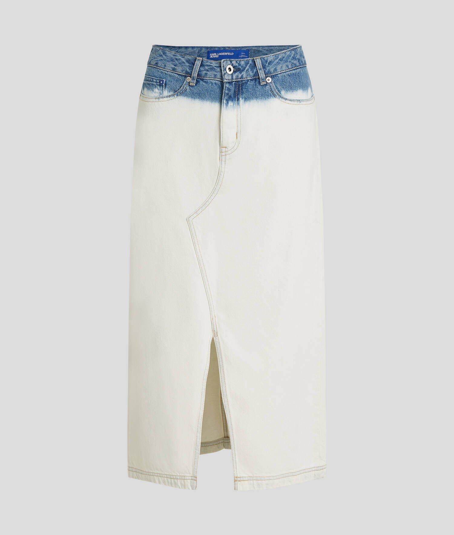 OMBRÉ DENIM MIDI SKIRT Product Image