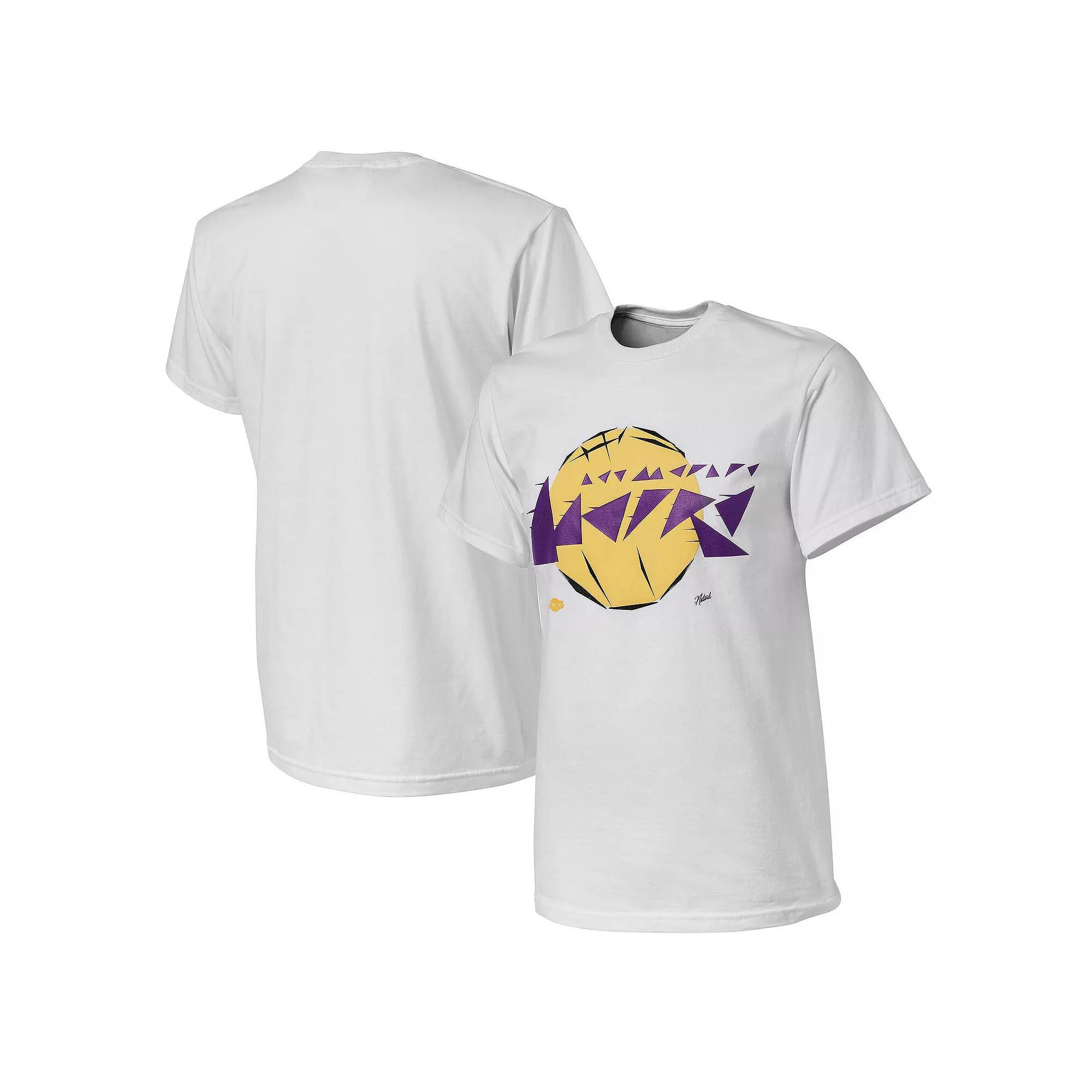 Men's NBA x Naturel White Los Angeles Lakers No Caller ID T-Shirt,  Product Image