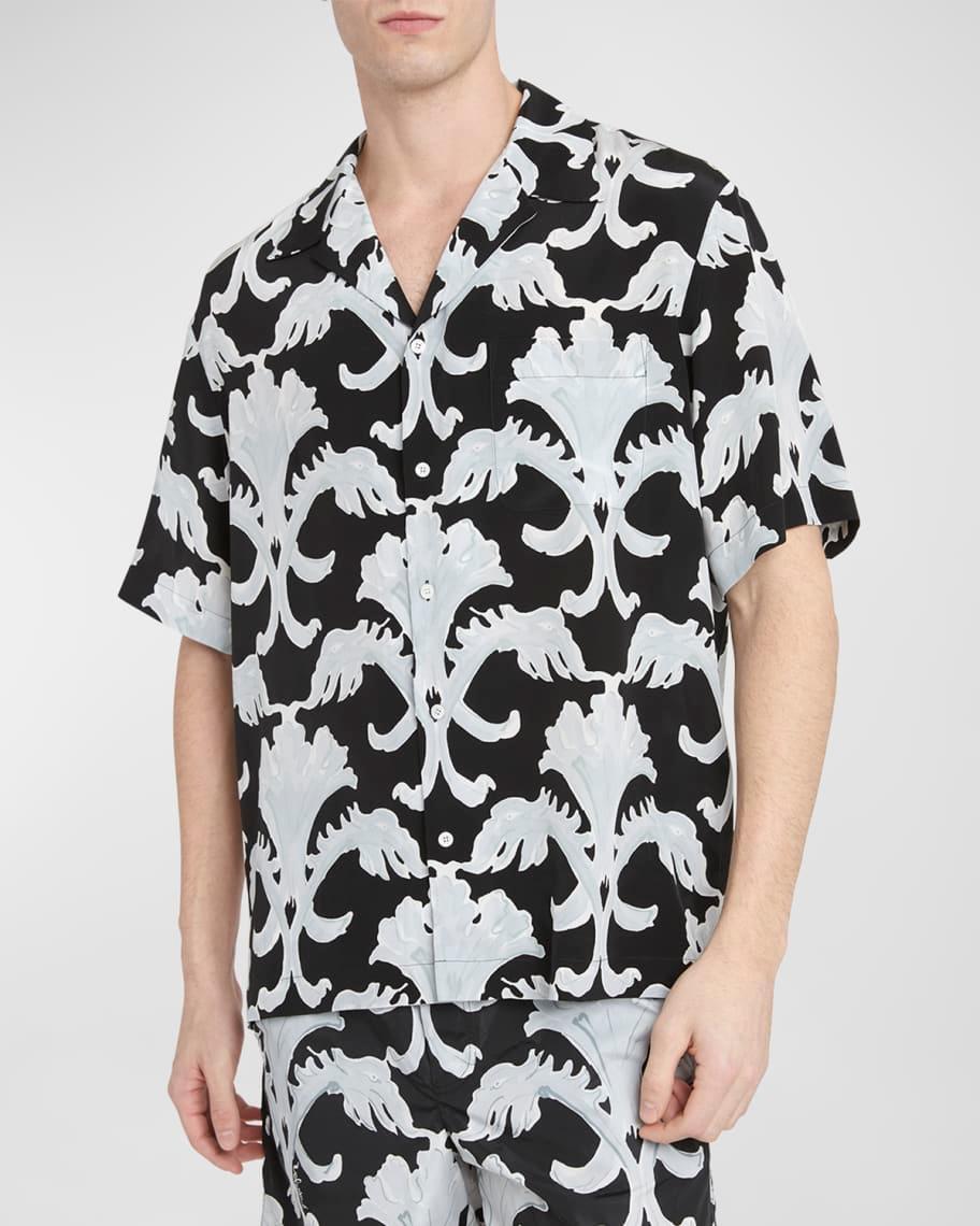 Mens Metamorphos Wall Print Silk Bowling Shirt Product Image