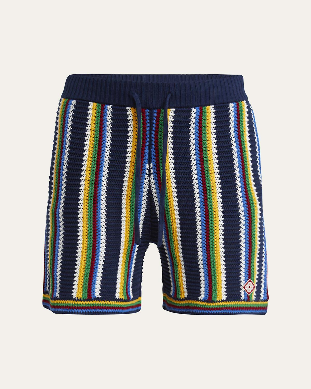 Mens Multicolor Crochet Shorts Product Image
