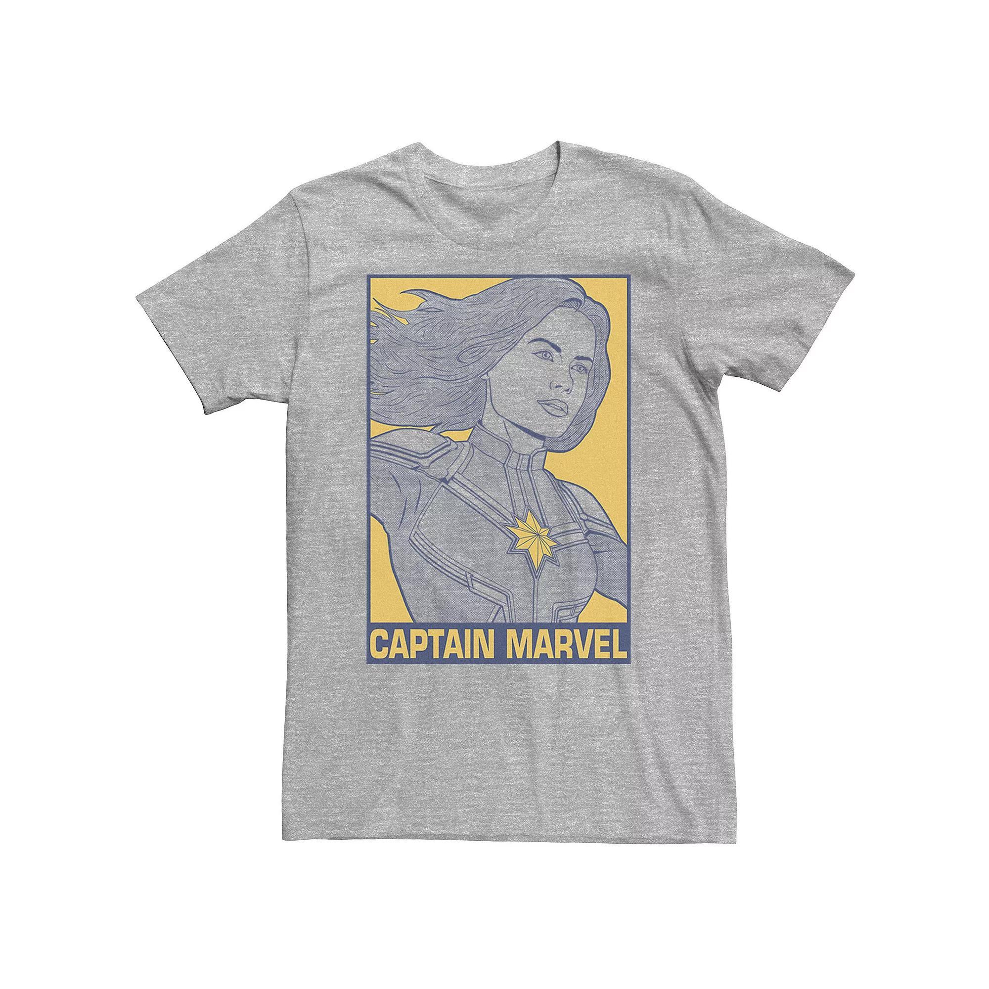 Big & Tall Marvel Avengers Endgame Captain Marvel Pop Art Tee, Men's, Size: 4XLT, Athletic Grey Product Image