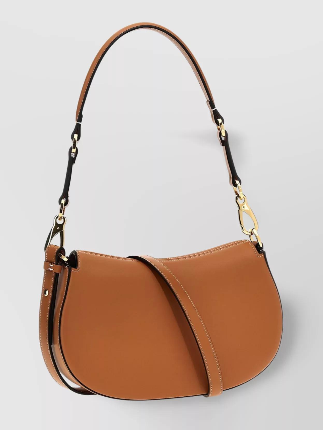 VALENTINO GARAVANI Small Saddle Handbag With Adjustable Strap And Gold-tone Hardware Product Image