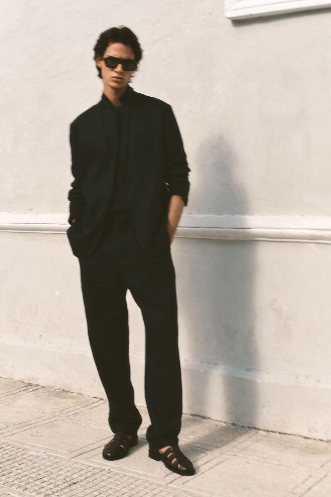 SINGLE-BREASTED LINEN BLAZER Product Image