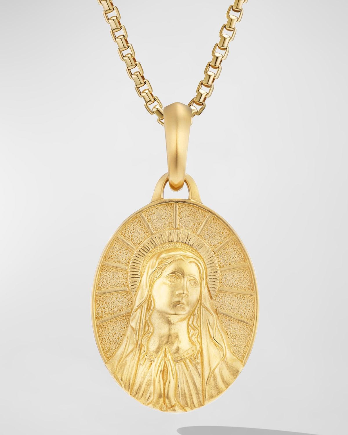 David Yurman Mens 18K Yellow Gold Amulets Mary Medallion Product Image