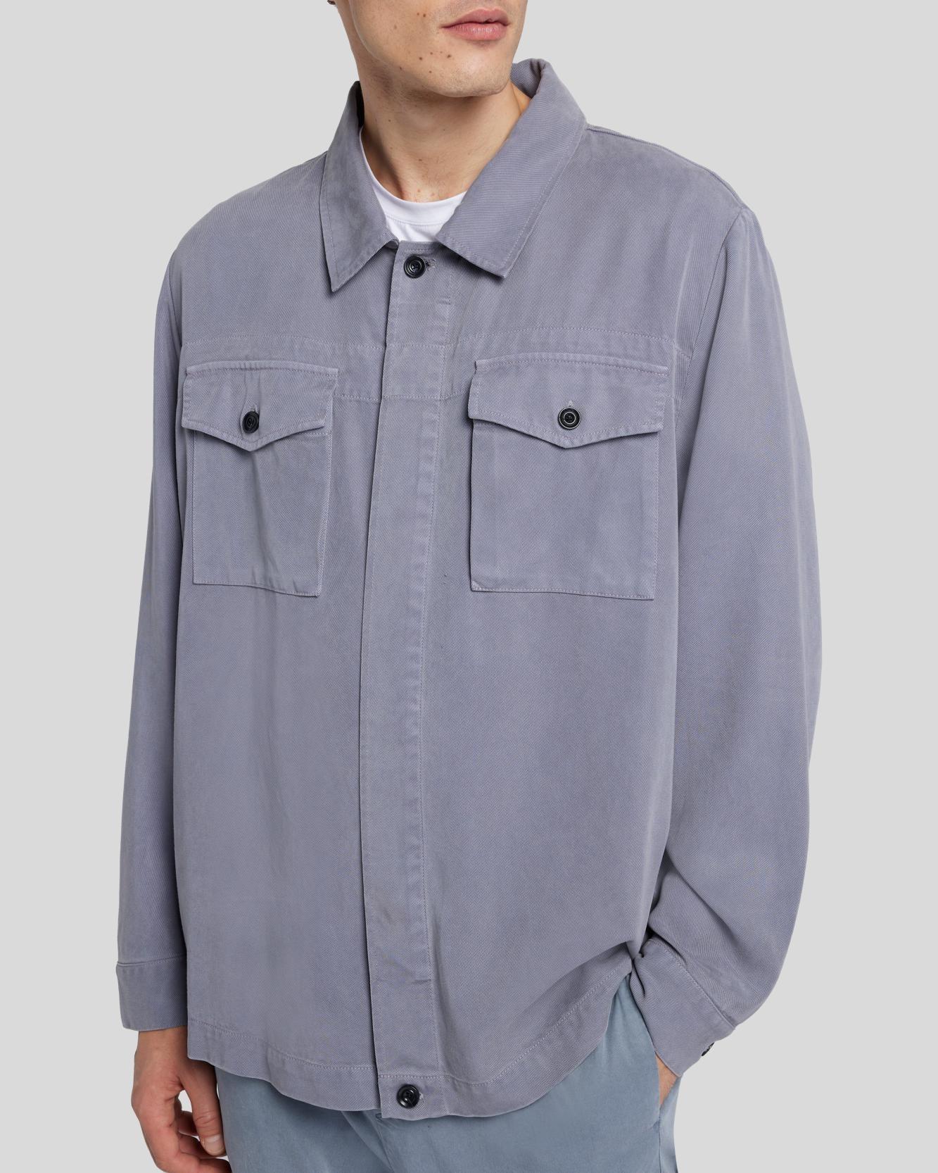 Weightless Shirt Jacket in Dusty Blue Male Product Image