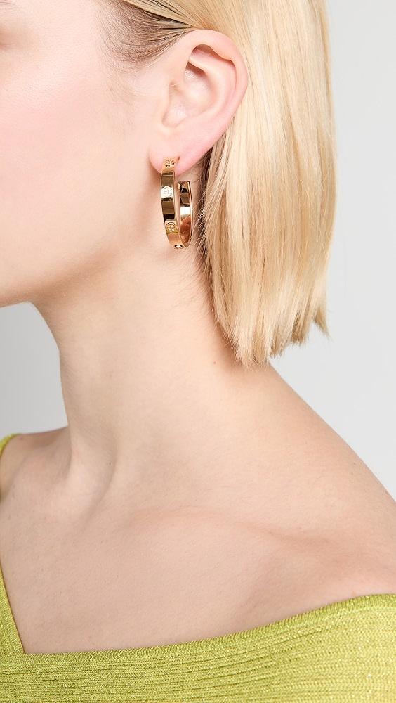 Tory Burch Miller Stud Hoop Earrings | Shopbop Product Image