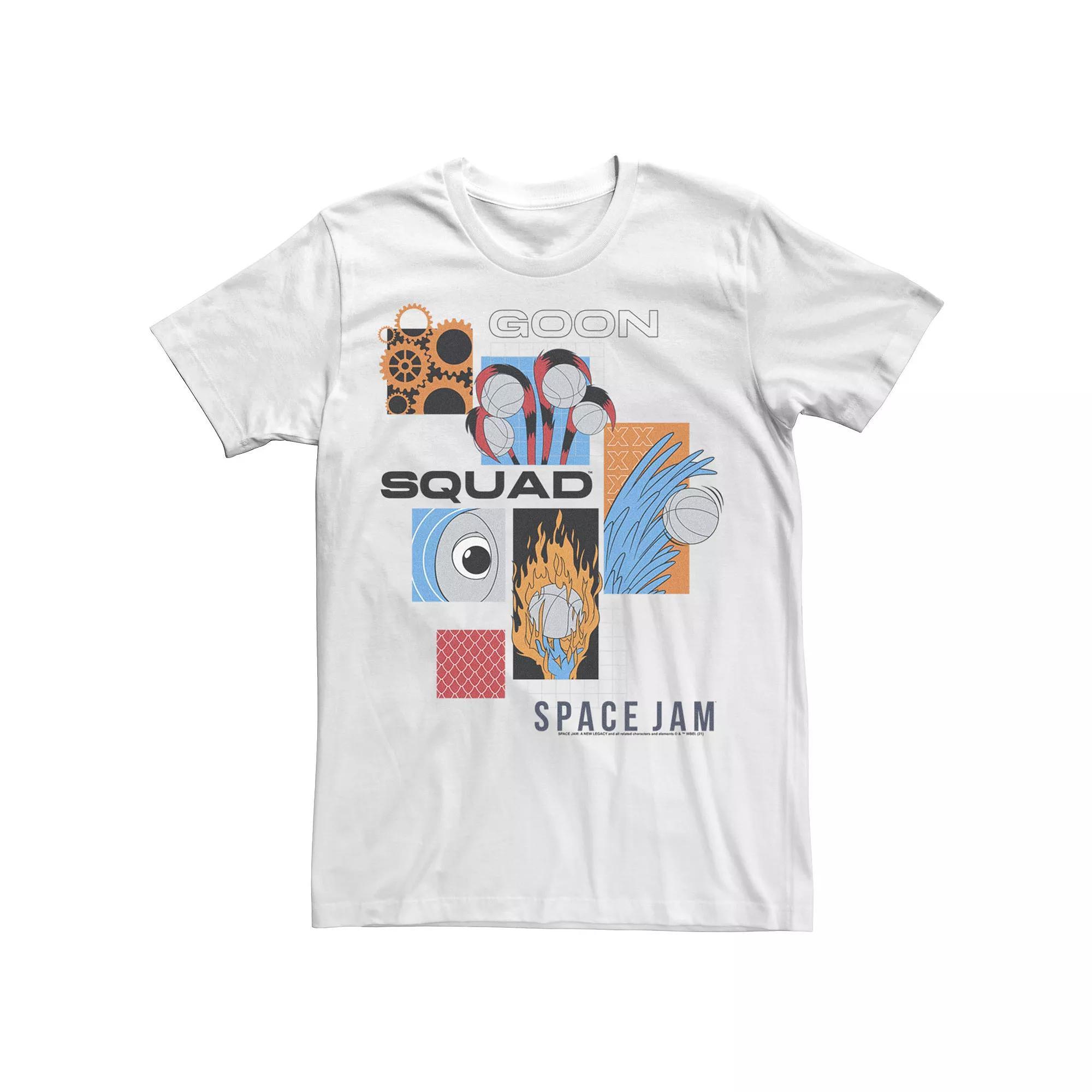 Men's Space Jam 2 Goon Squad Panel Collage Tee, Size: XL, White Product Image