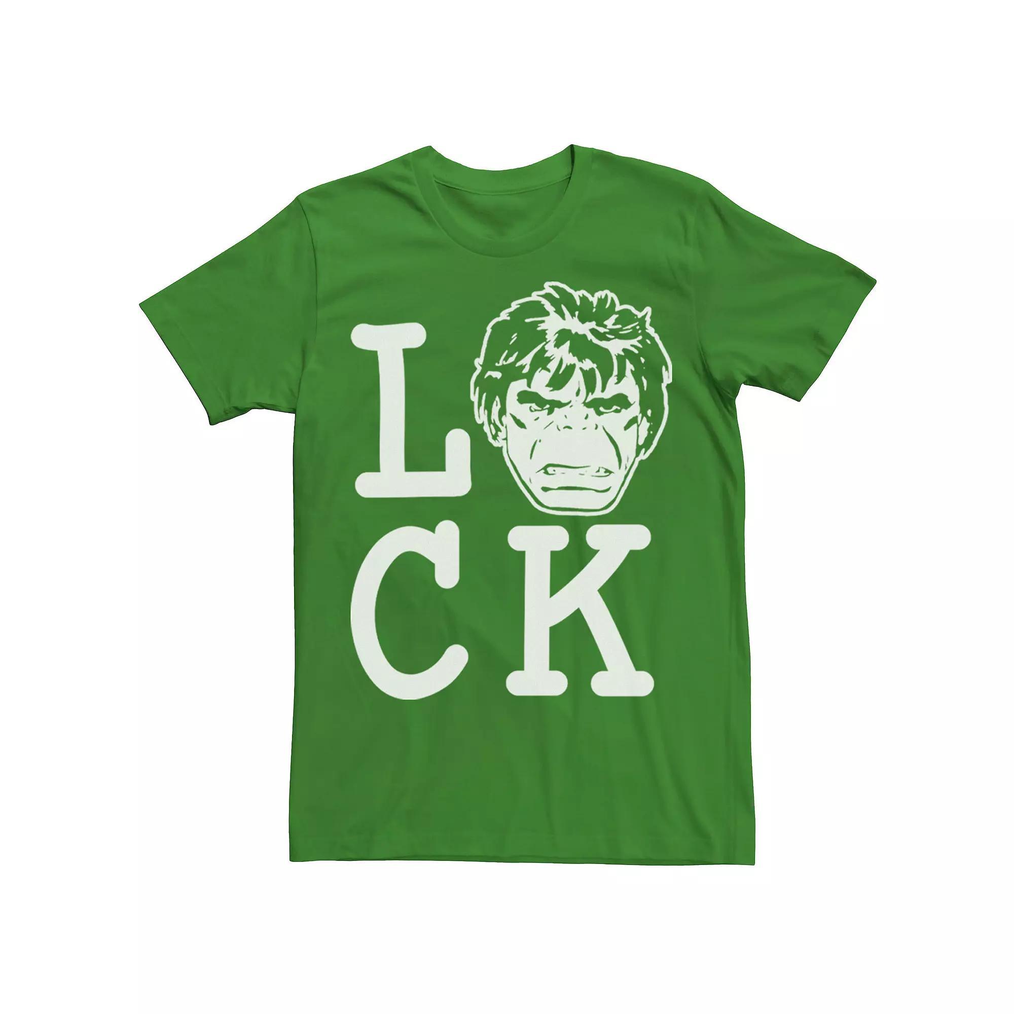 Men's Marvel Hulk Lucky St. Patrick's Day Text Tee,  Product Image