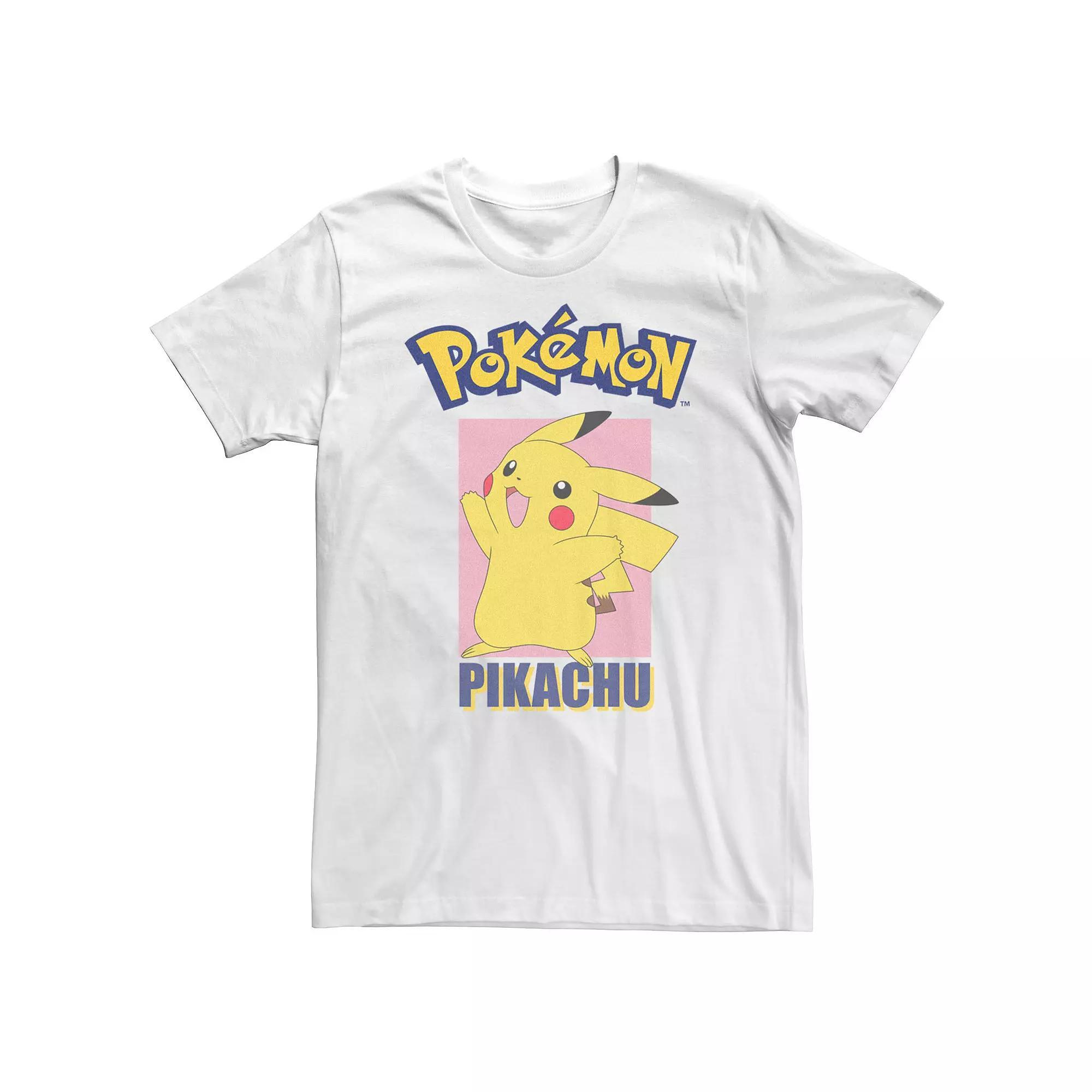 Big & Tall Pokemon Pikachu Pose Panel Graphic Tee, Men's, Size: 3XL, White Product Image