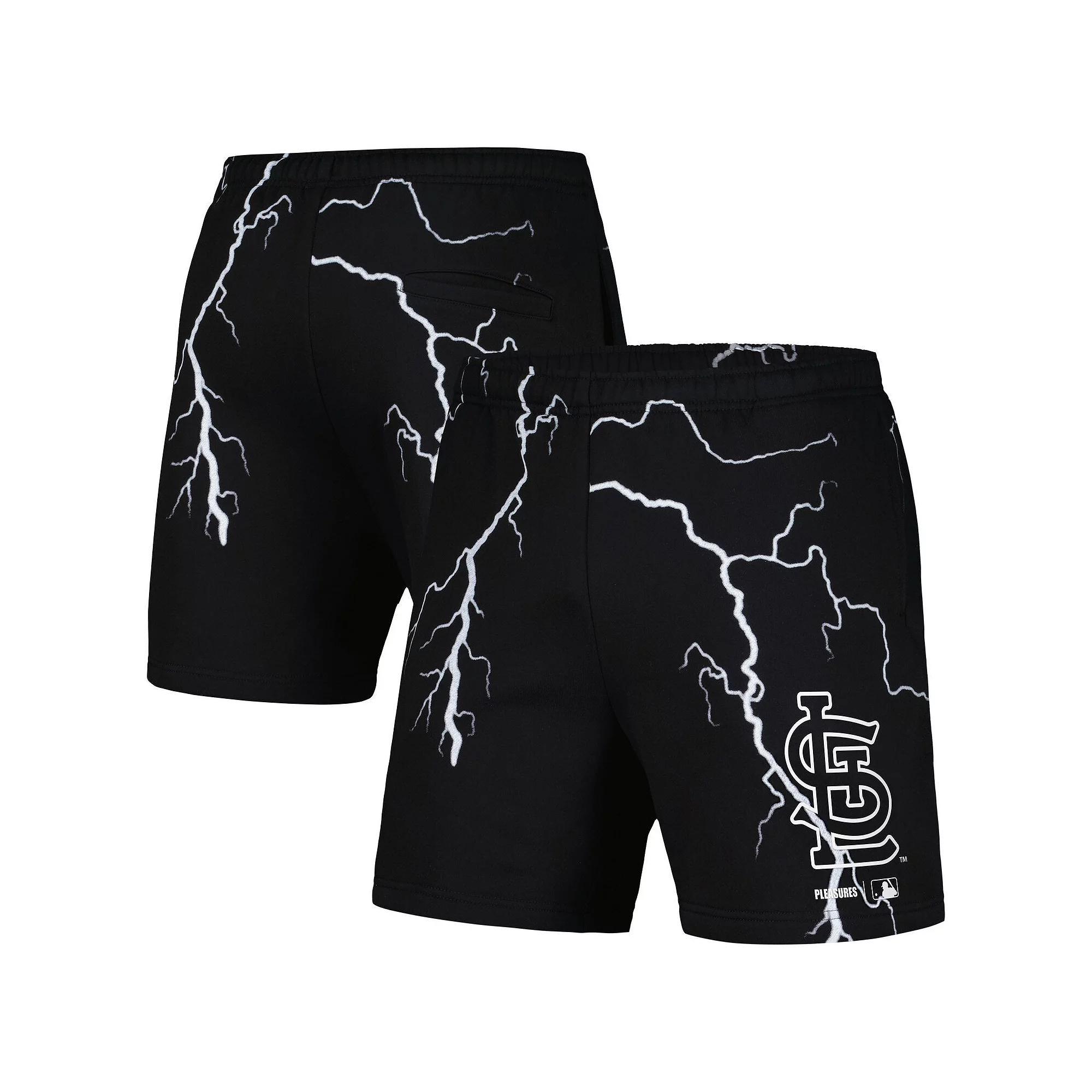 Men's PLEASURES Black St. Louis Cardinals Lightning Shorts,  Product Image