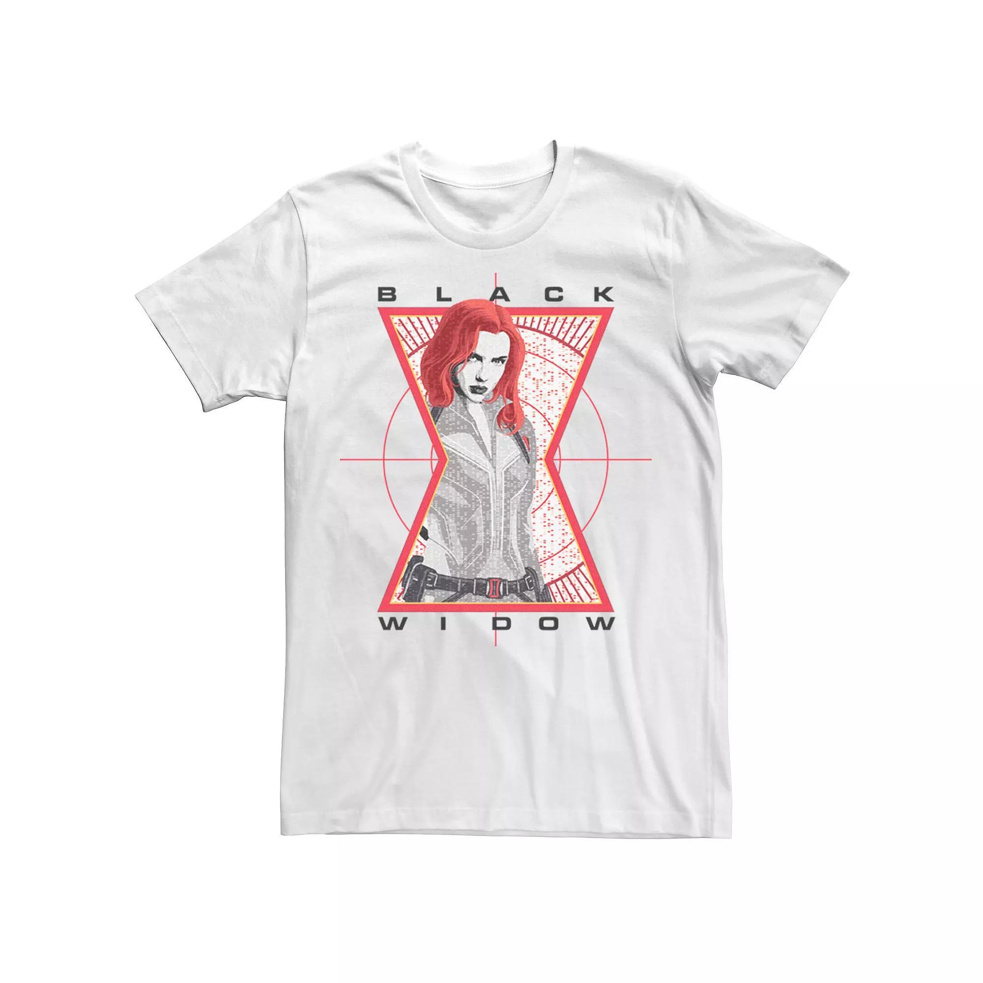 Men's Marvel Black Widow Glitch Target Logo Portrait Tee,  Product Image