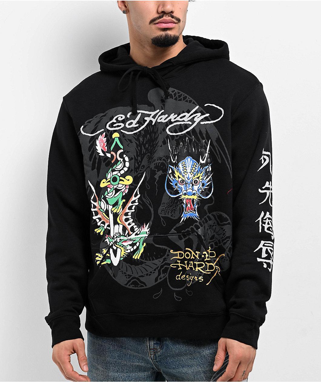 Ed Hardy Dragons Black Hoodie Product Image