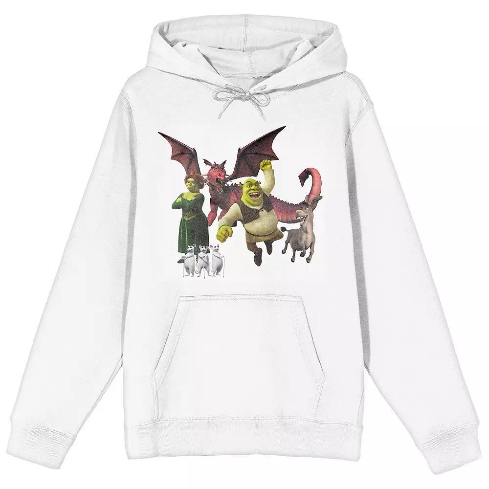 Men's Shrek Main Characters Hoodie, Size: XL, White Product Image
