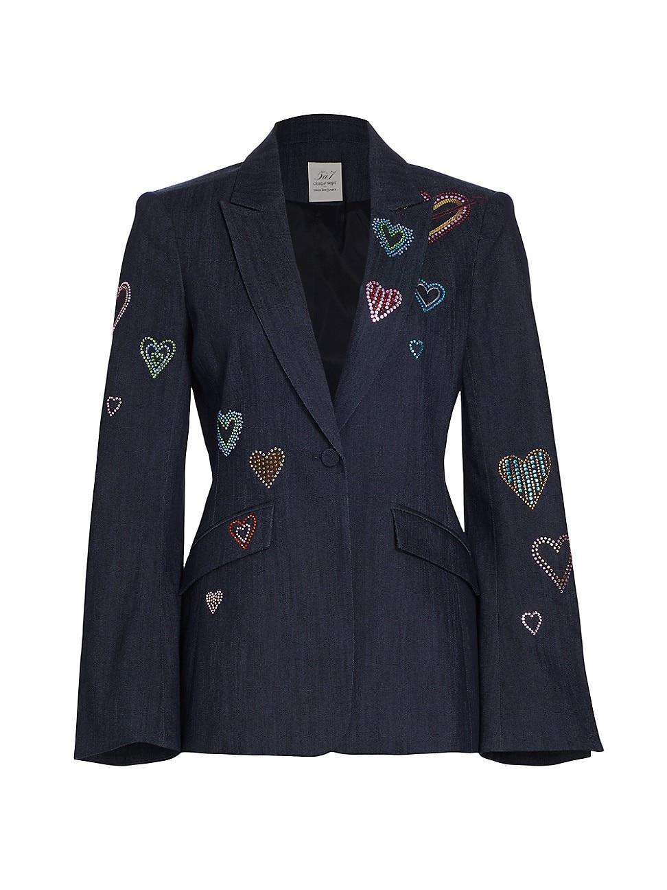 Womens Cheyenne Heart Denim Blazer Product Image