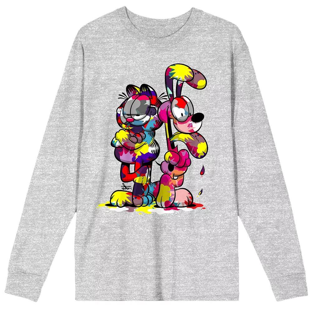 Men's Garfield Paint-Covered Odie & Garfield Long Sleeve Tee,  Product Image