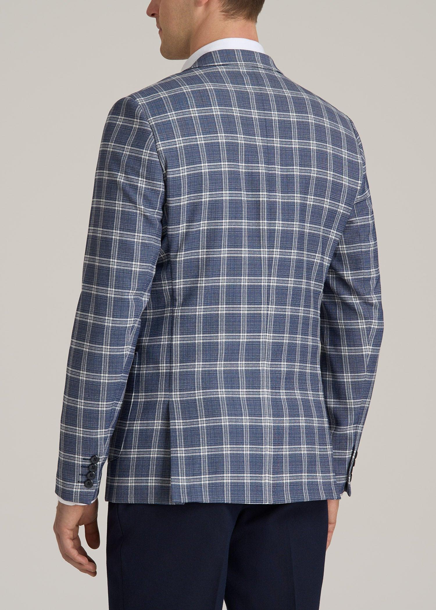 Core Blazer for Tall Men in Navy Check Male Product Image