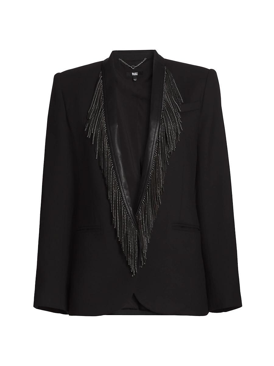 Womens Fleetwood Fringe-Trim Blazer Product Image