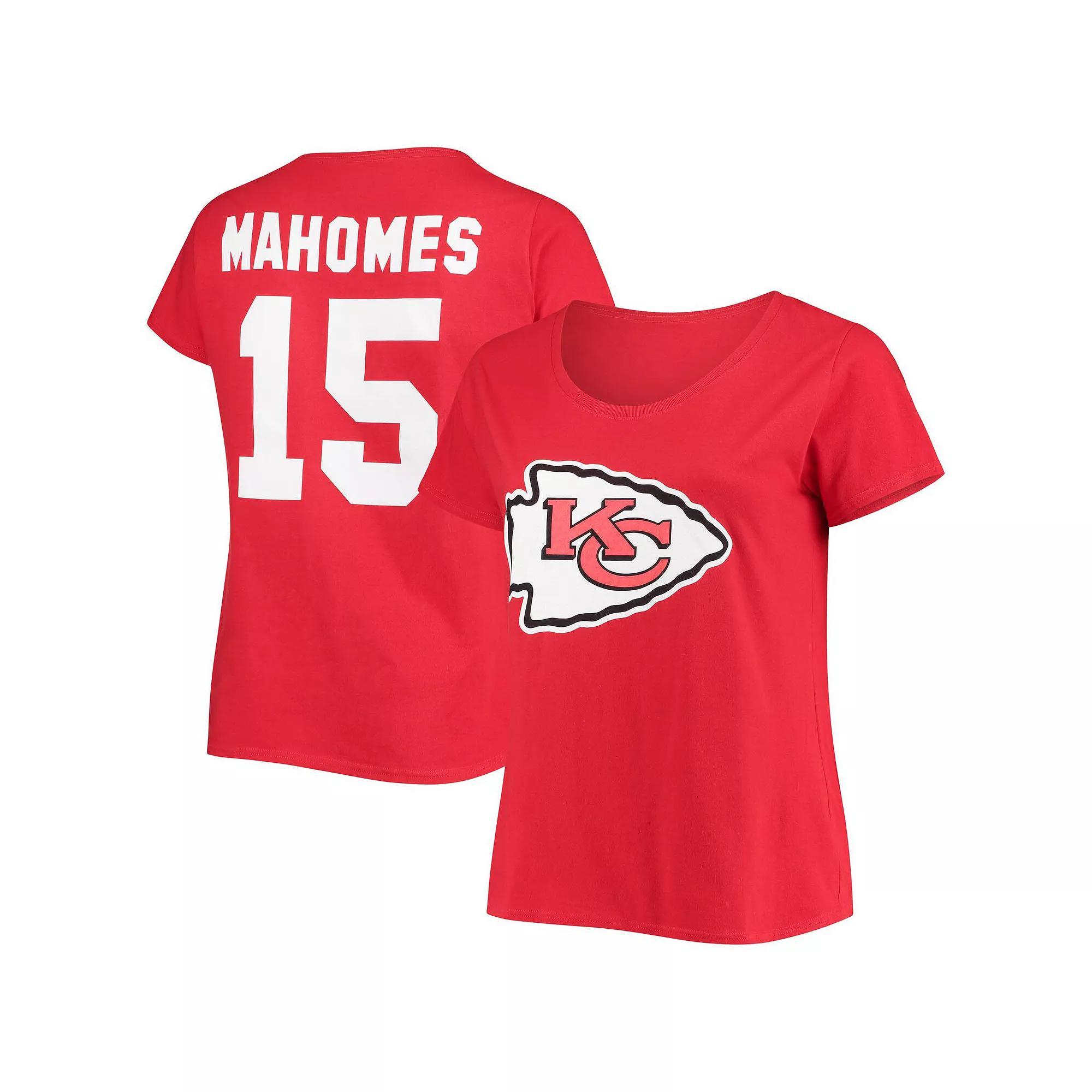 Women's Fanatics Branded Patrick Mahomes Red Kansas City Chiefs Plus Size Name & Number V-Neck T-Shirt, Size: 4XL Product Image