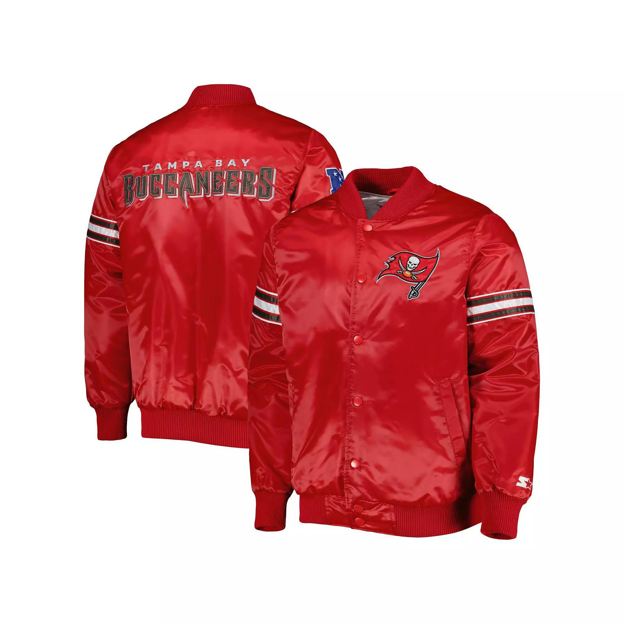 Men's Starter Red Tampa Bay Buccaneers The Pick and Roll Full-Snap Jacket, Size: Large Product Image