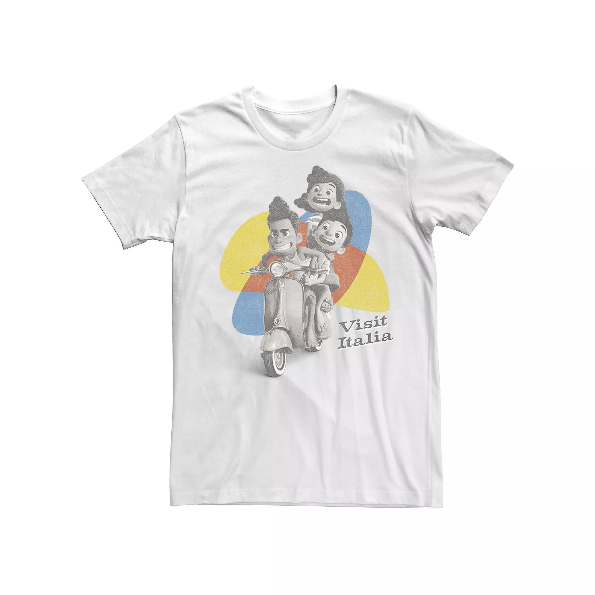 Disney / Pixar's Luca Men's Scooter Kids Visit Italia Tee, Size: XXL, White Product Image