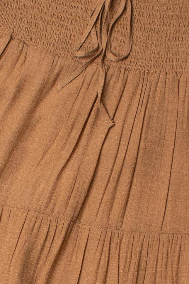 Clay Smocked Waist Maxi Skirt Product Image