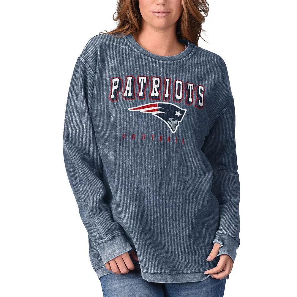 Women's G-III 4Her by Carl Banks Navy New England Patriots Comfy Cord Pullover Sweatshirt,  Product Image