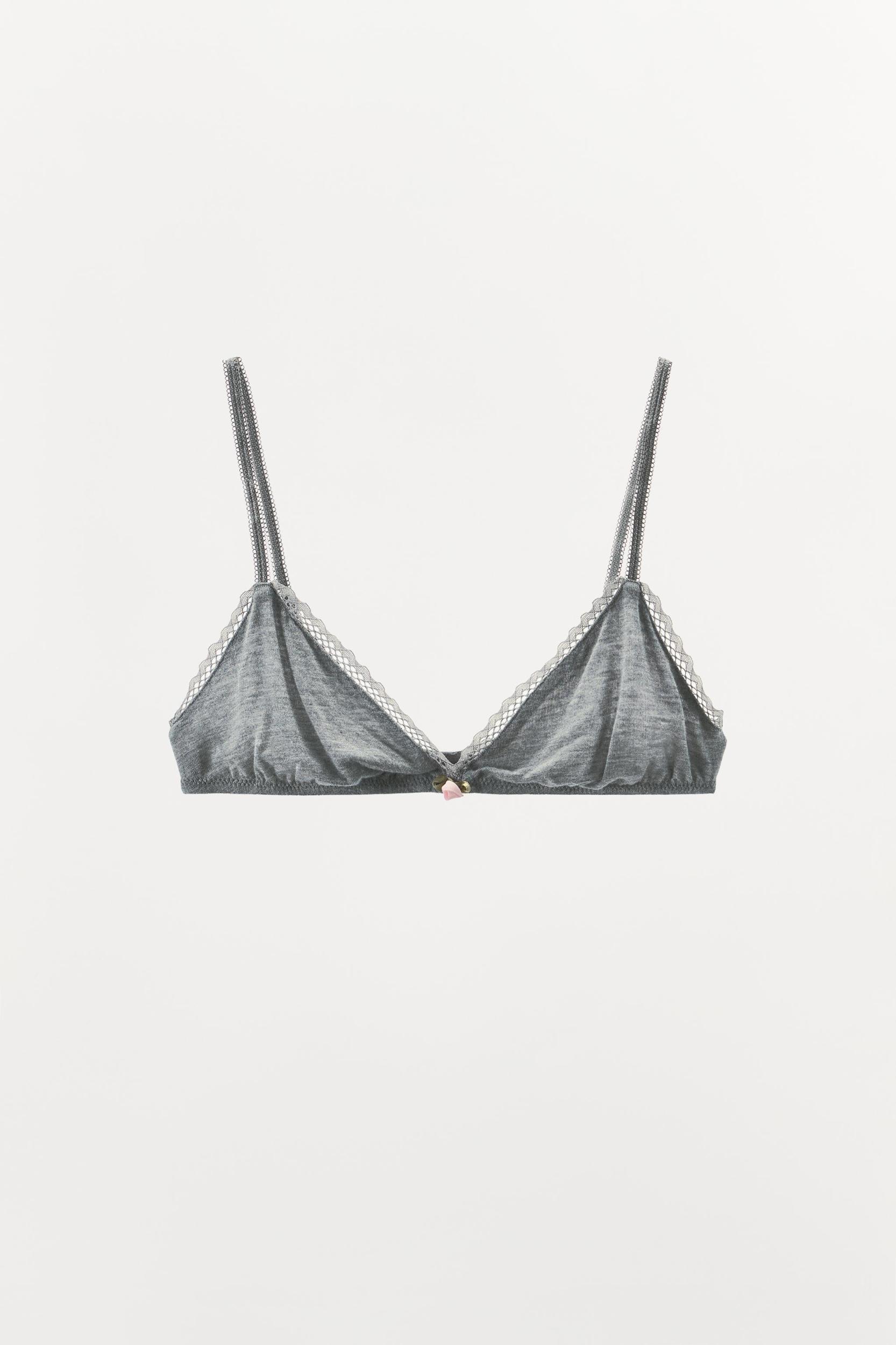 POINTELLE FLORAL TRIANGLE BRALETTE Product Image