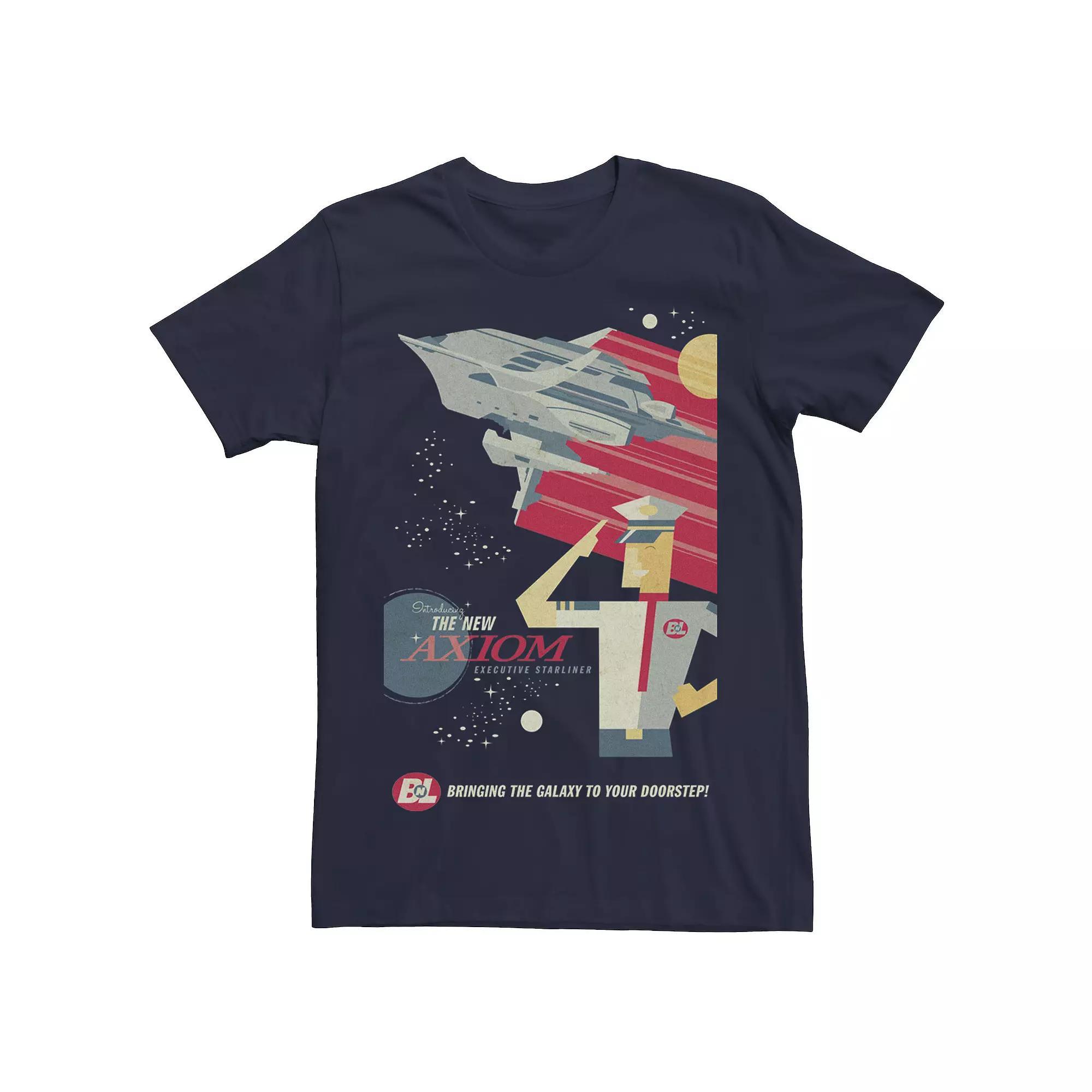 Disney / Pixars WALL-E Mens The New Axiom Poster Tee Blue Product Image