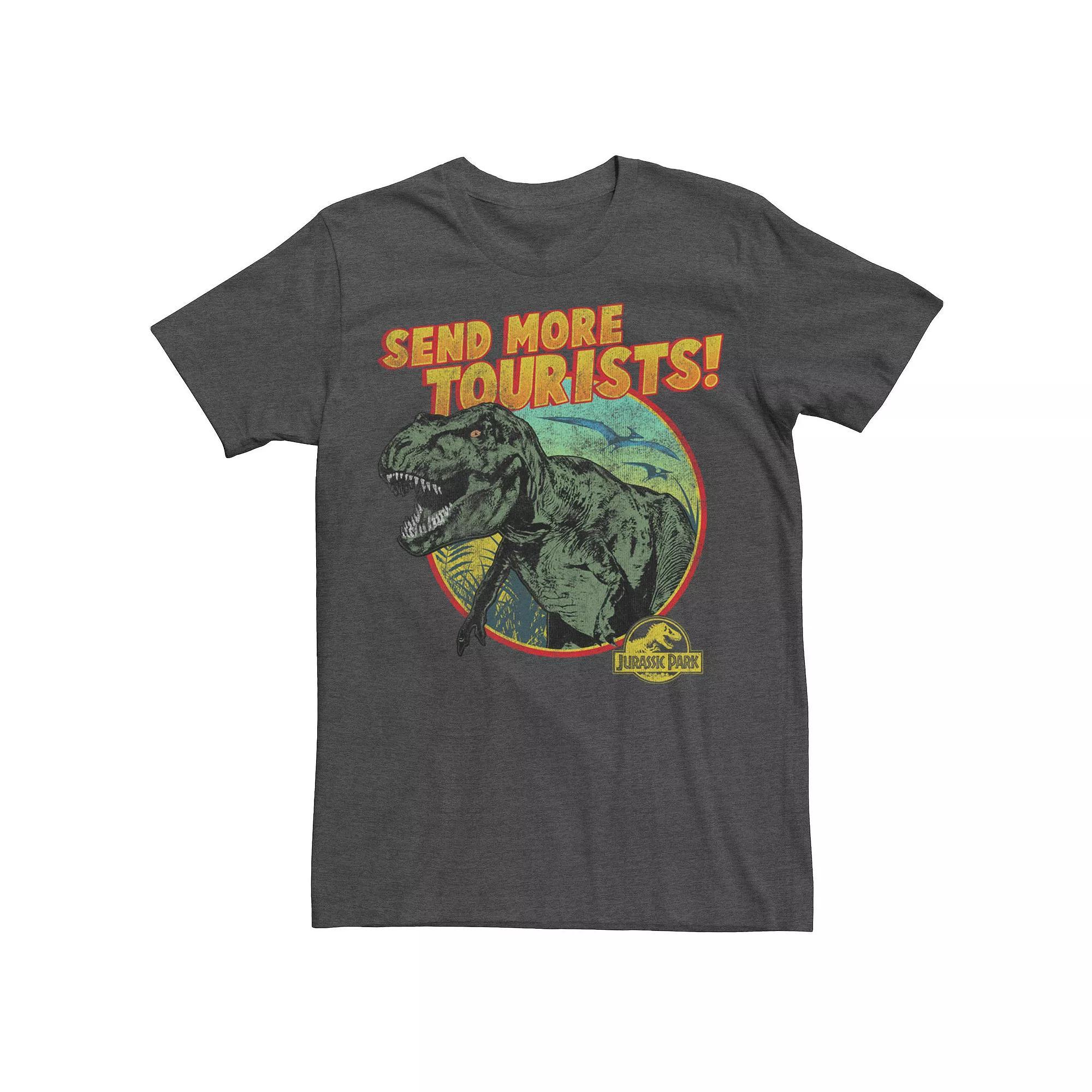 Men's Jurassic Park T-Rex Send More Tourists Tee, Size: Medium, Grey Heather Product Image