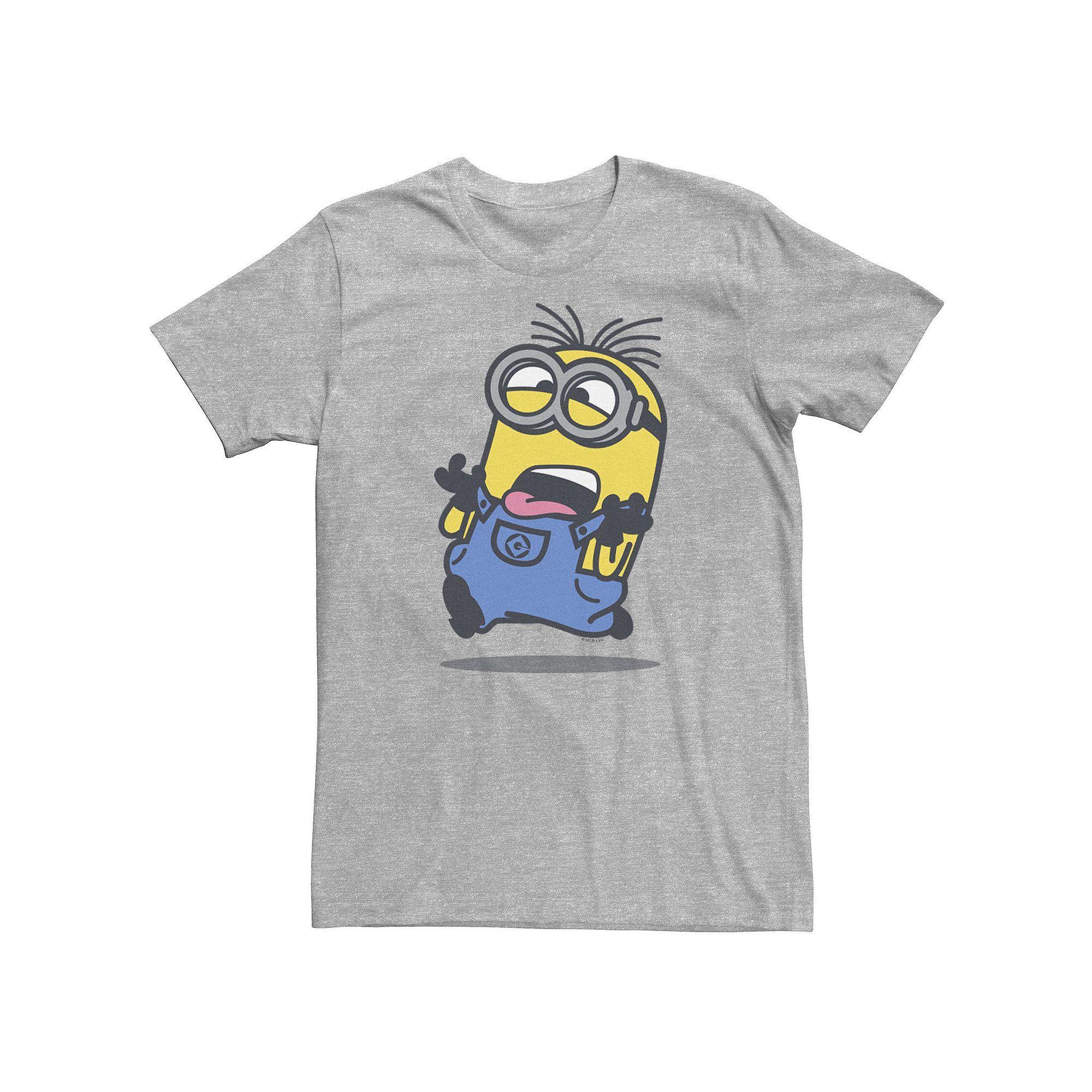 Big & Tall Despicable Me Minions Dave Running With Tongue Out Tee, Men's, Size: 3XL Tall, Athletic Grey Product Image