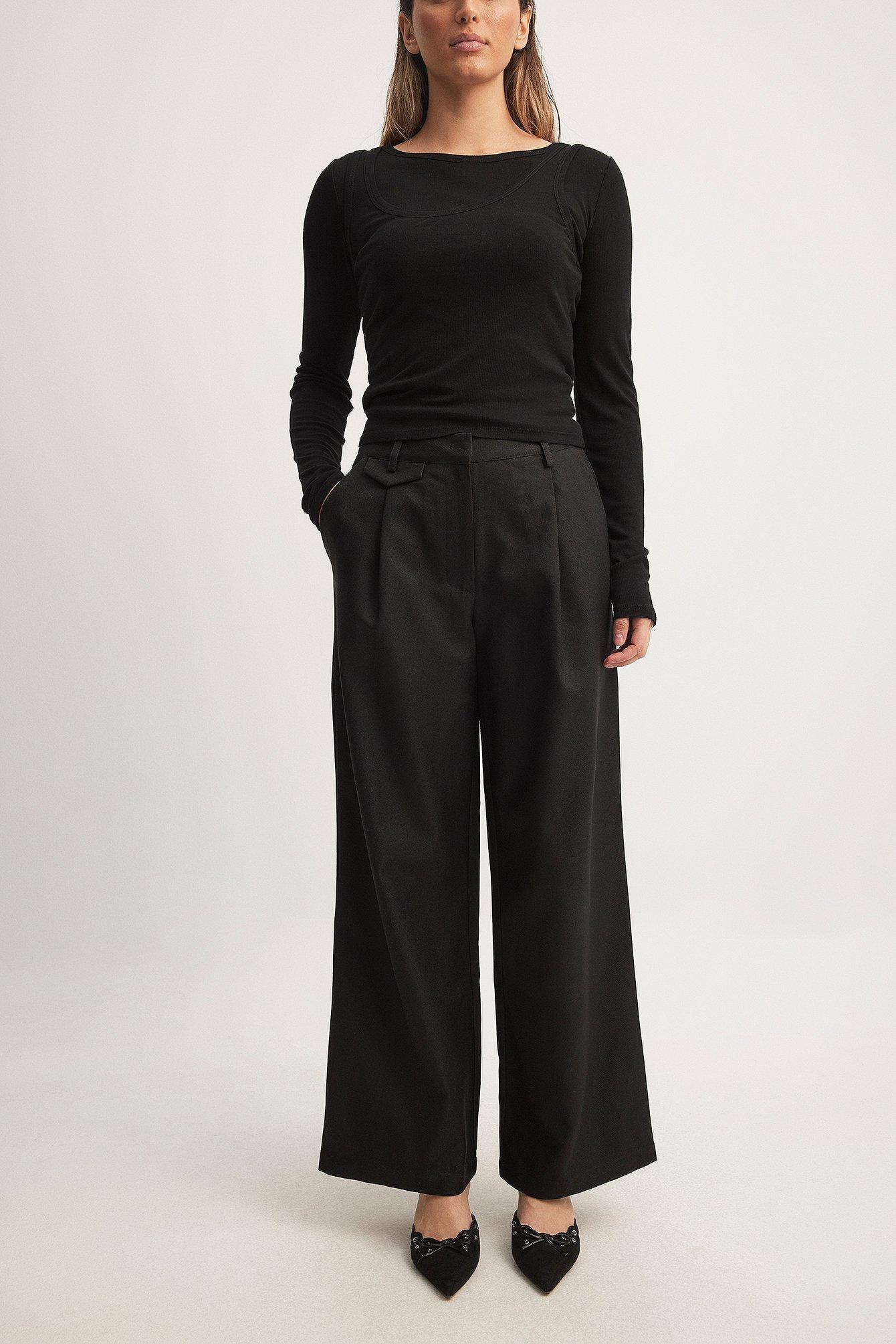 Tailored Mid Waist Suit Pants Product Image