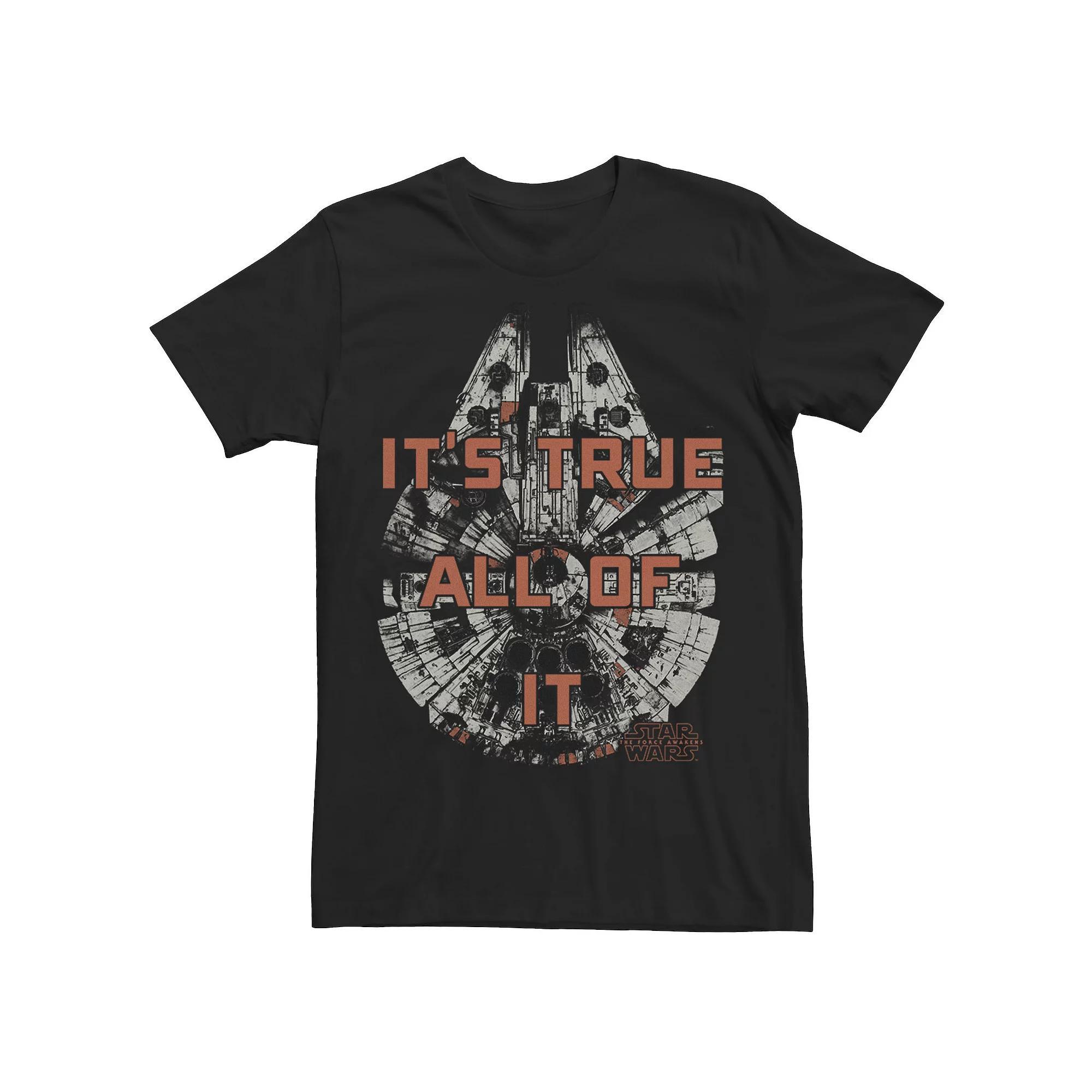 Men's Star Wars The Force Awakens Its True All Of It Millennium Falcon Tee,  Product Image
